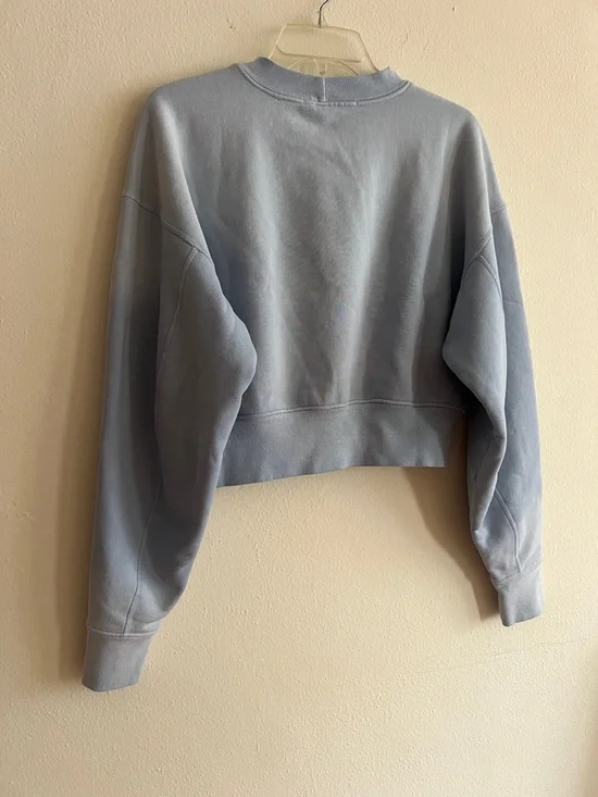 New SLVRLAKE Light Blue Cropped Crewneck Sweatshirt  Size Small Cotton - Picture 14 of 14